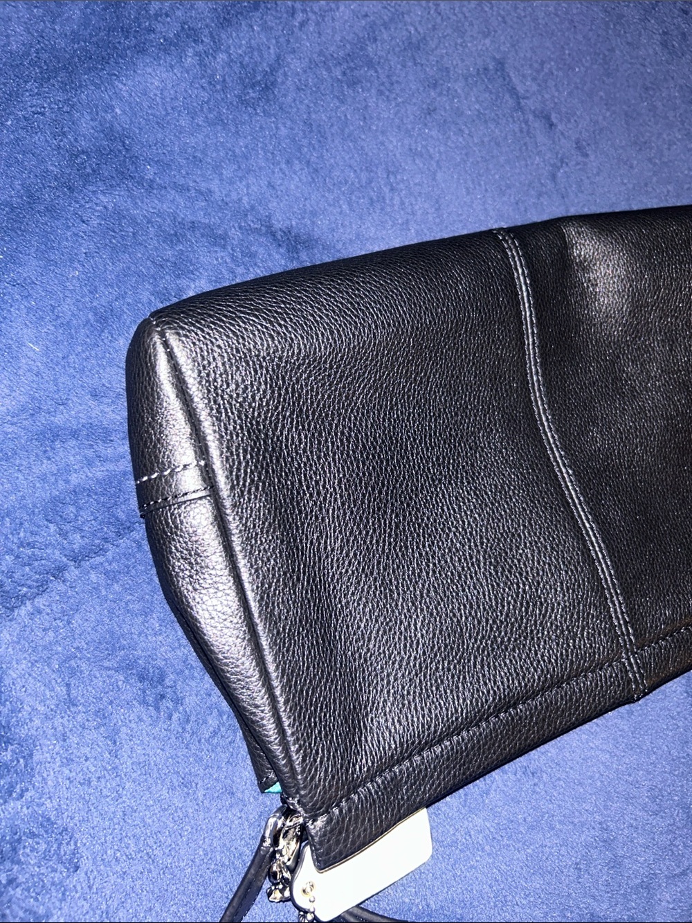 Coach Park leather large clutch in pebble black leather style F49481 - Picture 4 of 6